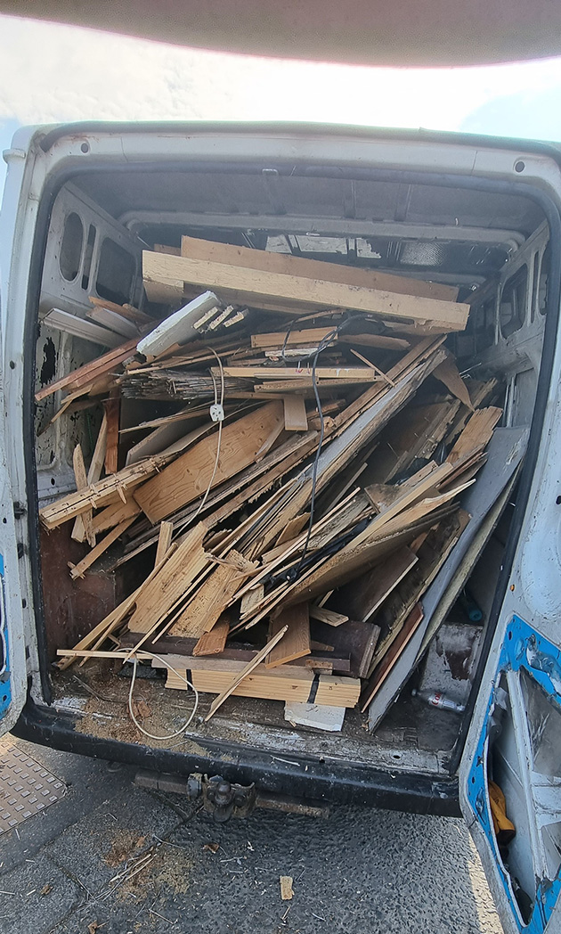 Man with a van removing household waste